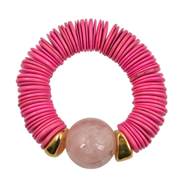 Βραχίολι από ροζ κοχυλι και ροζ quartz